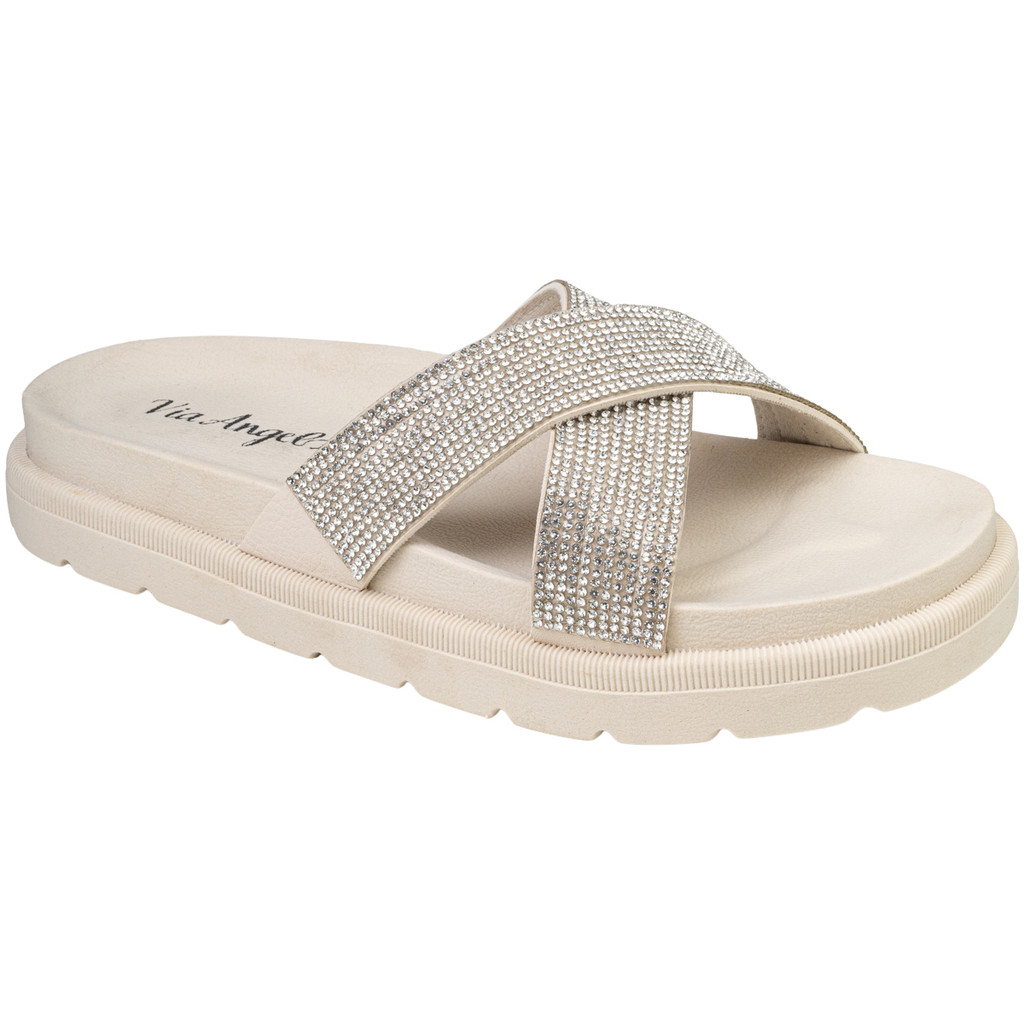 Tamanco Feminino Birk X Strass Dia a Dia Confortável Via Angel 8301