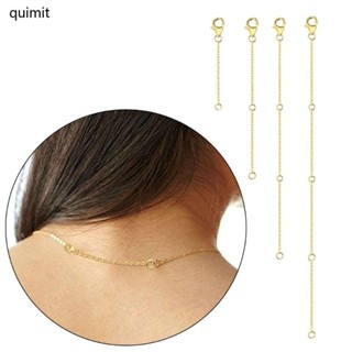 QUIM Conjunto Extensor Corrente Ajustável , 4 Peças , Para Fazer Joias , Colar Dourado E Prateado Correntes Extens em Oferta na Shopee