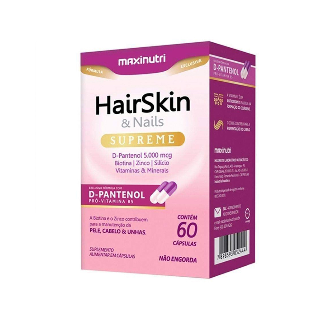 Hairskin Supreme & Nails Suplemento - 60 Caps - Maxinutri