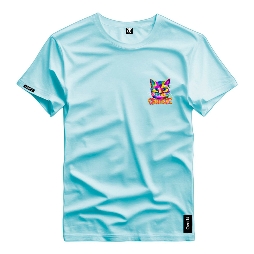 Camiseta Masculina Estampa Gato No Peito Cores Top 100% Algodão Premium Confortavel Leve