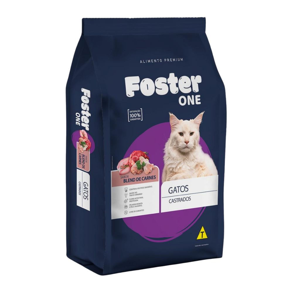 Ração para Gatos Foster One Castrados Carne 1kg - Pets