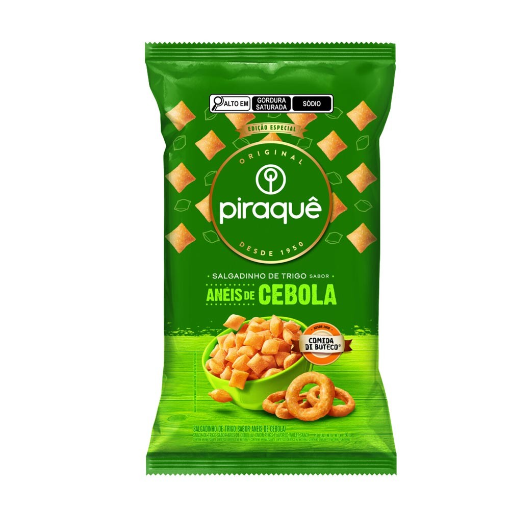 Salgadinho Piraquê Anéis de Cebola Comida de Buteco 50g - Food & Beverages