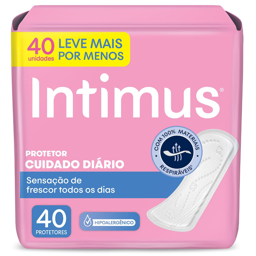 Protetor Diário Intimus Cuidado Diário 40 Unidades Leve Mais Pague Menos - Health