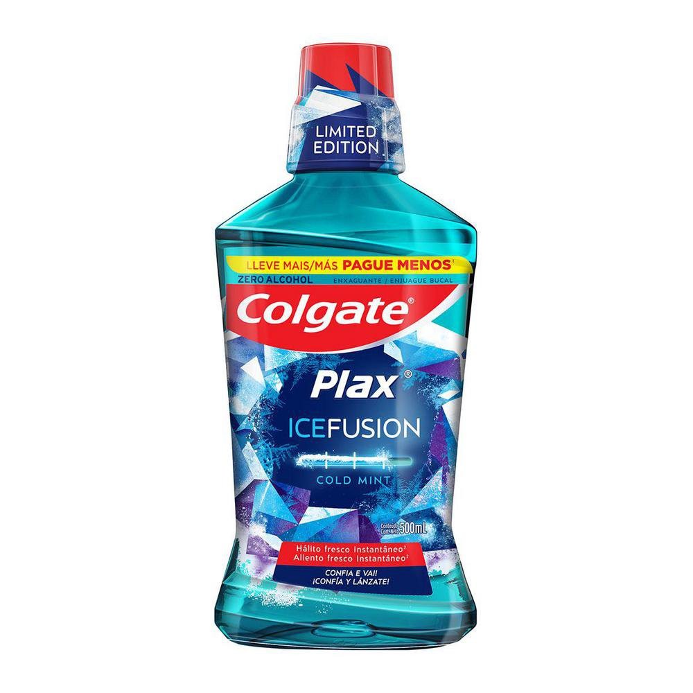 Solução Bucal Colgate Plax Ice Fusion Cold Mint Leve 500ml Pague 350ml - Health