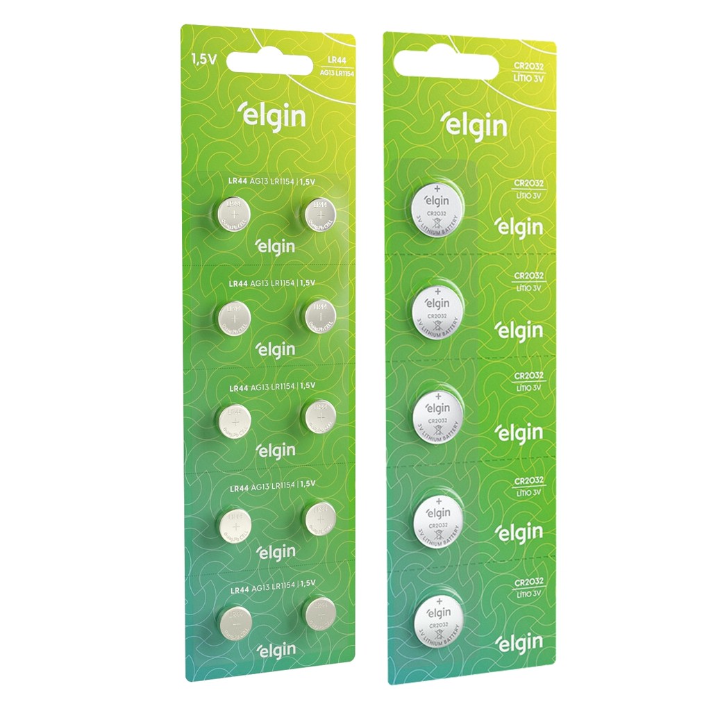 Kit 5 Baterias Pilha Cr2032 10 Baterias Pilhas Lr44 Elgin em Oferta na Shopee