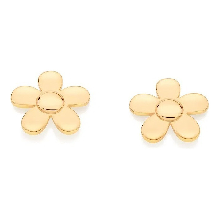 Brincos Formato Flor Folheado A Ouro 18k Rommanel Original Antialergico 527108 em Oferta na Shopee