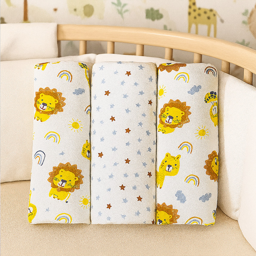 Kit Cueiro Bublim Rolinho Estampado Leão - 3 Peças em Oferta na Shopee