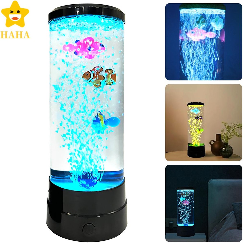 Kit De Lâmpada De Peixe LED Multi-Cor Mudando Tanque De Aquário Luz Noturna Decorativa Simulada Bolha Mesa Shopbc8826