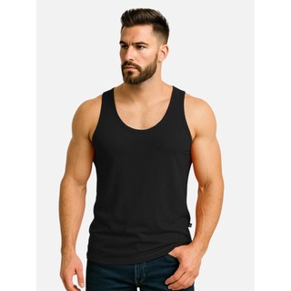 Camiseta Regata Masculina Tank Americana Gringa Elástica Básica Slim Fit Viscose Elastano Conforto