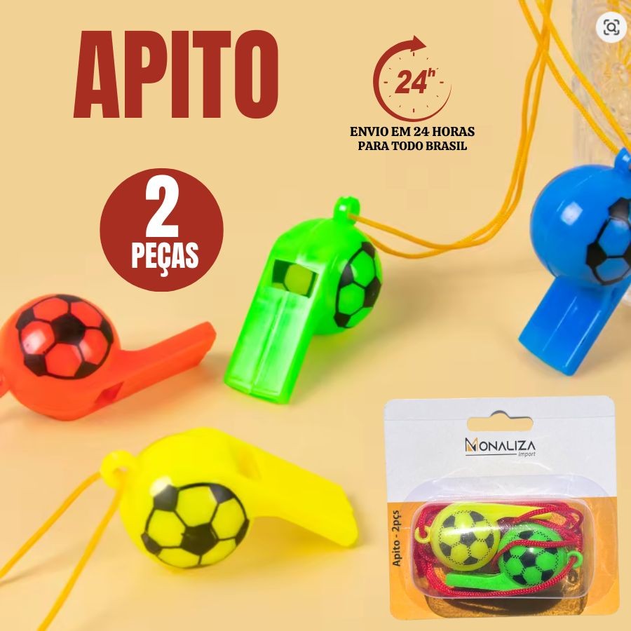 2 Peças Apito Bola De Futebol Basquete Esportes