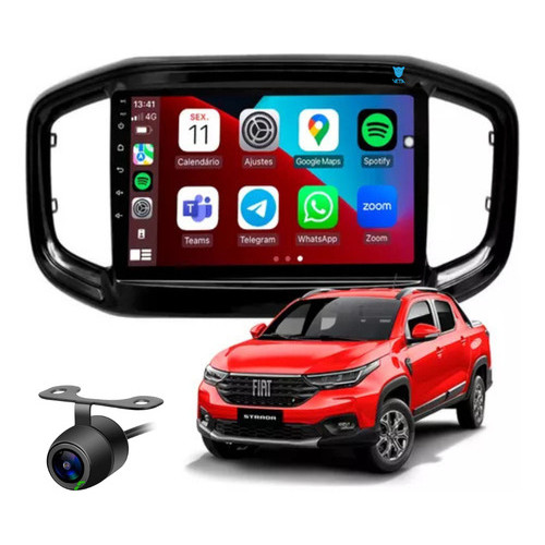 Central Multimidia 9 Polegadas Fiat Strada 2020 A 2025 9p Strada 2025