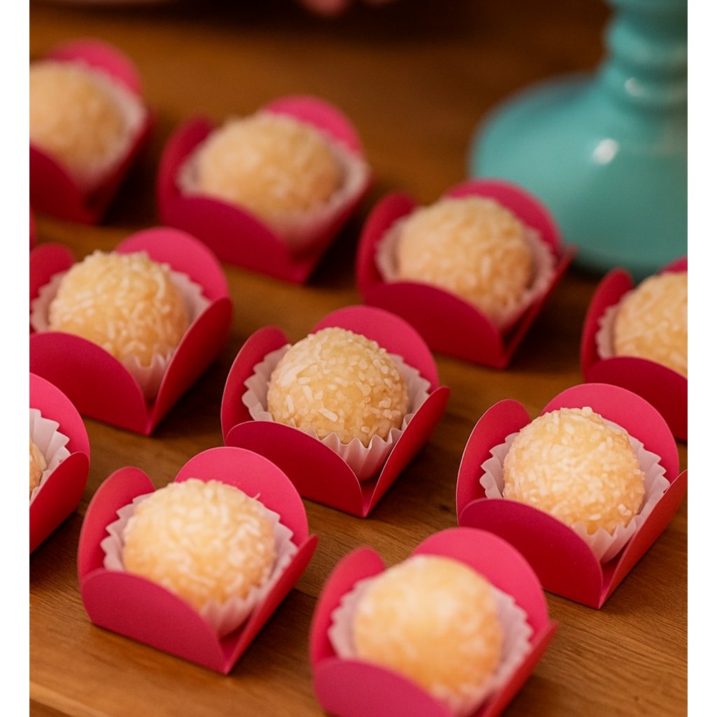Forminha 4 Pétalas Número 7 Doce Brigadeiro Festa Aniversário Chá Revelação Várias Cores