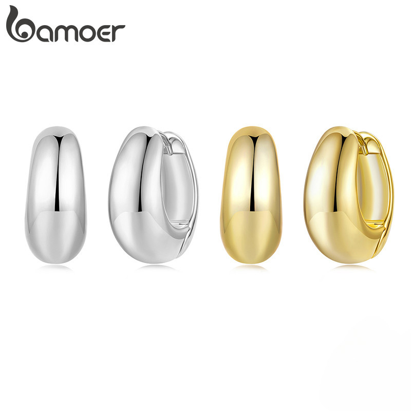 Brincos Bamoer Com Design De Dois Tons , Joias Da Moda , Presente Feminino em Oferta na Shopee