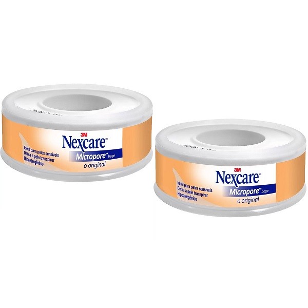 Kit com 2 Fita Micropore Nexcare Bege 12MM X 4,5M 3M em Oferta na Shopee