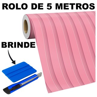 Papel de Parede Adesivo Ripado Rose Rosa Madeira Ripas Rolo de 5 Metros Lavável em Oferta na Shopee