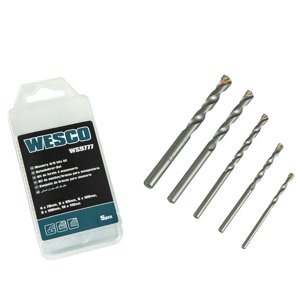 Kit de 5 Brocas Cilindricas Profissional Wesco com Caixinha Organizadora Perfuração de Metais em Oferta na Shopee