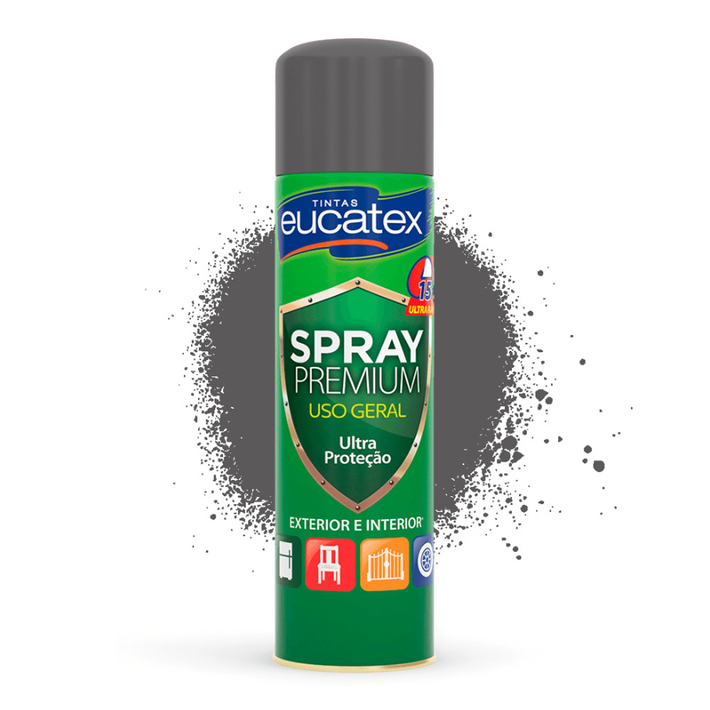 Tinta Spray Premium Multiuso Eucatex Grafite