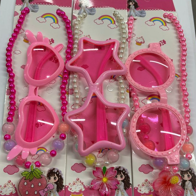 Novo conjunto de colar de pérolas com óculos em Oferta na Shopee