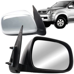 Par Retrovisor Hilux 2005 2006 2007 2008 2009 2010 2011 Controle Manual Cromado