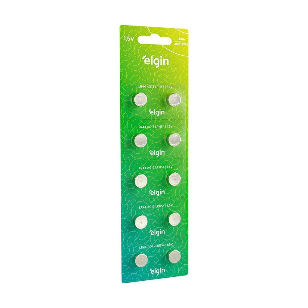 Bateria Alcalina LR44 (A76 / AG13) Elgin 82194 - Cartela com 10 unidades - Home Appliances