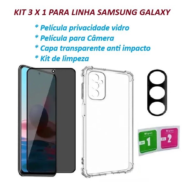 Kit Película Privacidade capa pelicula câmera para Sams Galaxy A04s A05s A12 A14 A21s A23 A24 A25 A34 A35 A54 A55 A32 A52 A53 A71 A72 A73