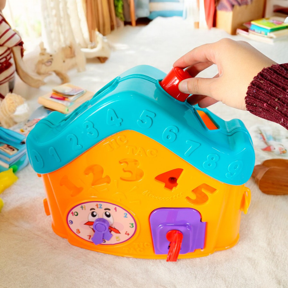 Casinha interativa com Letras e Números Brinquedo Pedagógico Didático
