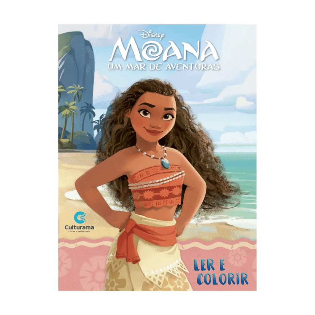 Livro Infantil Colorir Disney Ler e Colorir 8 páginas Moana - Culturama