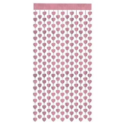 Cortina Decorativa Painel Mágico - Corações Lilás Metalizado - 1x2m - 1 unidade - Rizzo