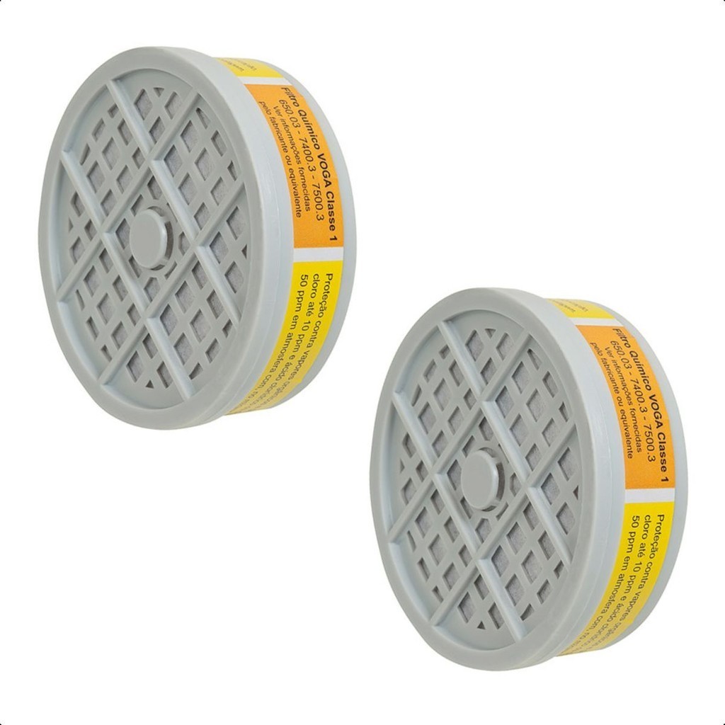 Kit 2 unidades Filtro Químico Cartucho VO/GA - FIT Plastcor Proteção Contra Vapores em Oferta na Shopee