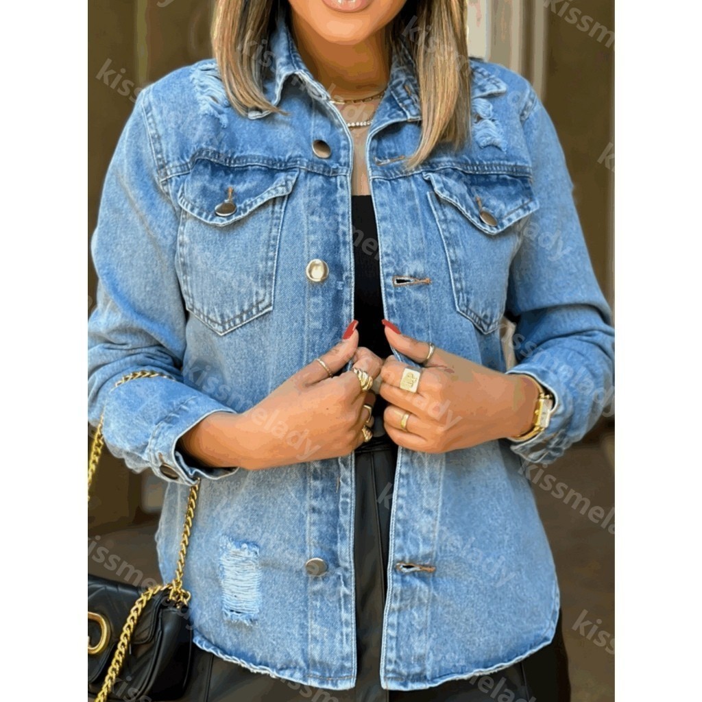 Lukasjeans 8091 4023 4003 4022 Jaqueta Jeans Feminina casaco roupas camisa
