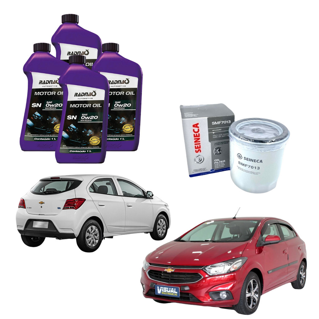 KIT Filtro + 4L Óleo Radnaq 0w20 Sintetico Carro Onix em Oferta na Shopee