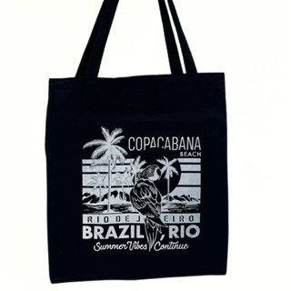 Bolsa Ecobag 100% algodão Black BRAZIL RIO em Oferta na Shopee