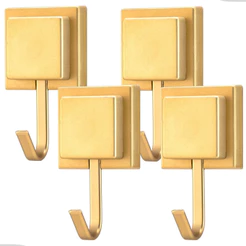 Kit 4 Gancho Cabide Suporte Porta Toalha de Parede Banheiro Pano dePrato Cozinha Dourado Fosco Arthi