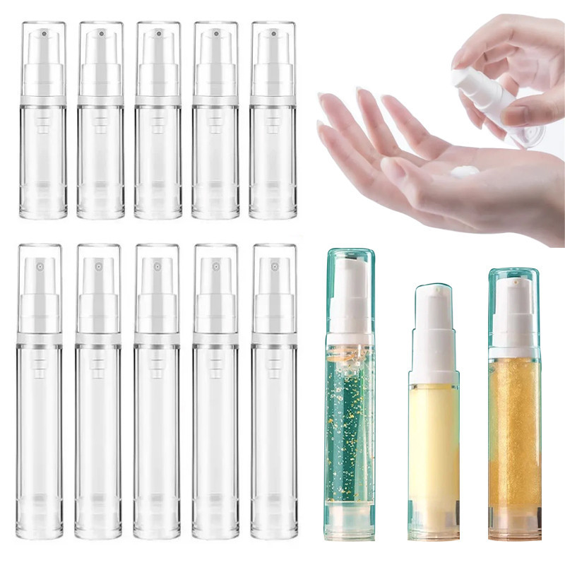 5/10/15ml Sub-Engarrafamento Portátil De Viagem Frasco De Spray De Perfume Refil De Loção A Vácuo Creme De Olhos Bomba Airless Frascos De Líquido