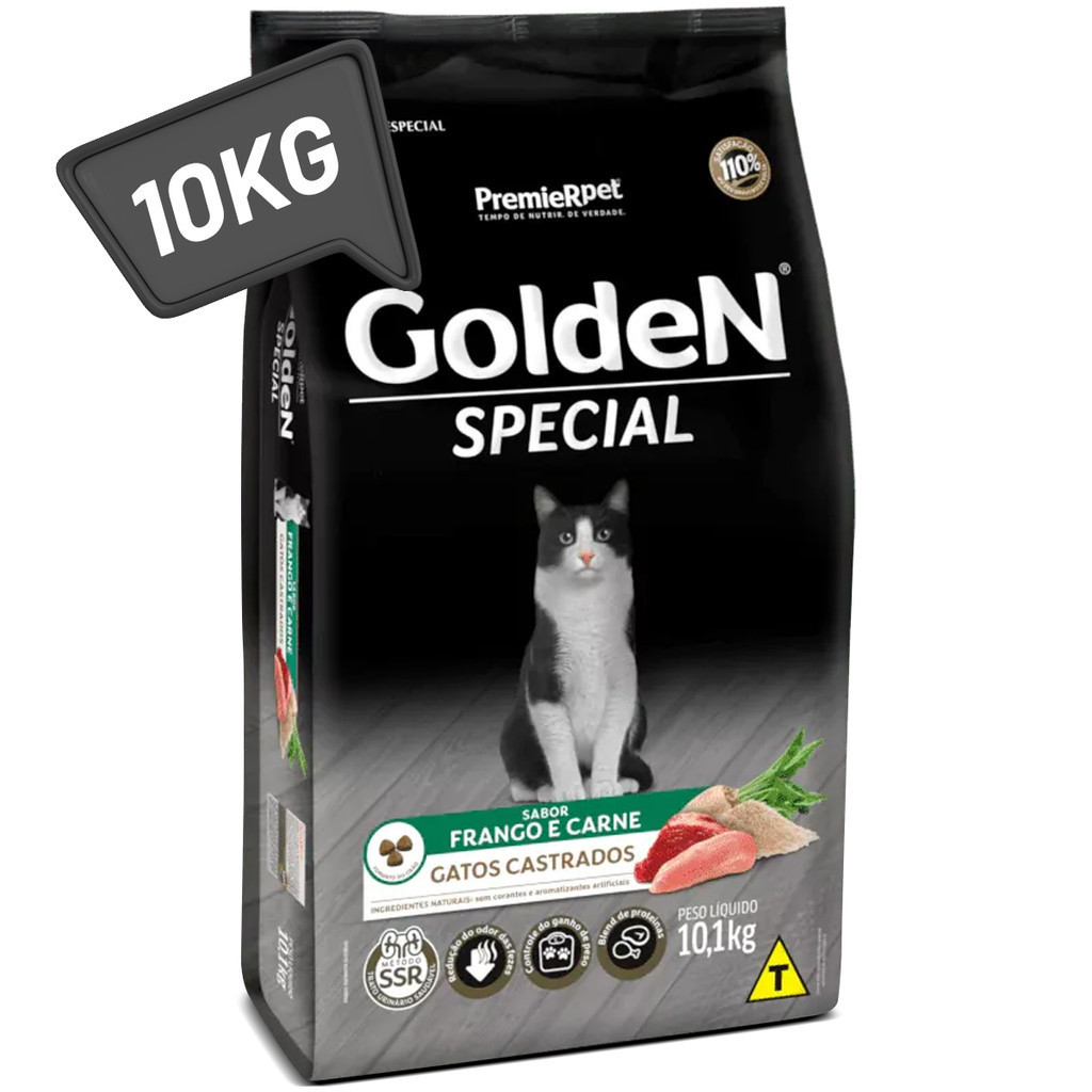 Ração Golden Gatos Castrados 10kg Frango e Carne em Oferta na Shopee