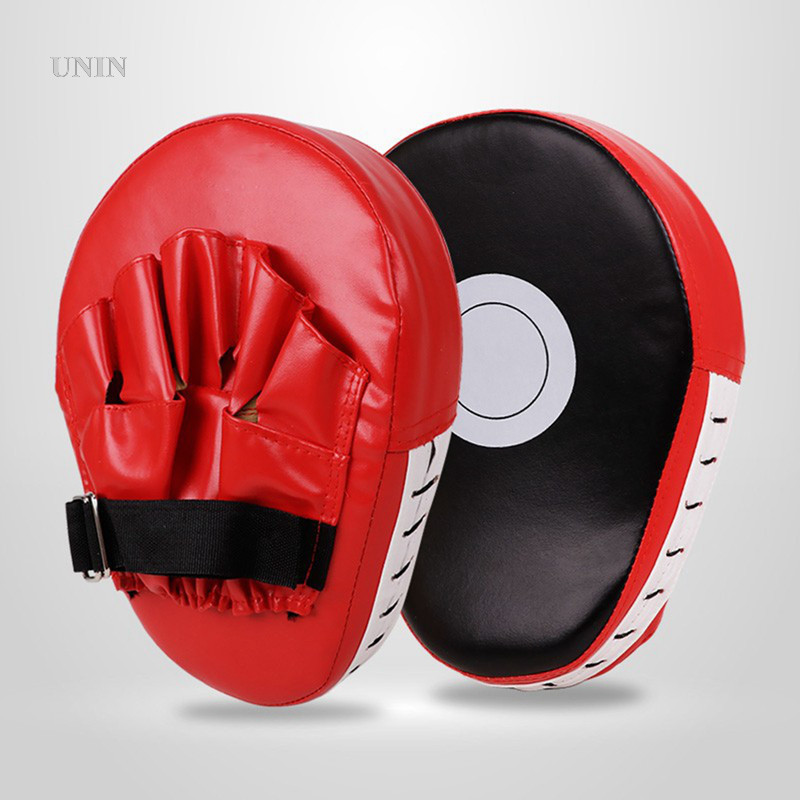 UNIN 1PC Boxe De Treinamento Mitts Pad De Punch Proteção Pu De Couro Punching Mitt Fight Ajustável Muay Thai Luvas Portáteis Resistentes Ao Desgaste