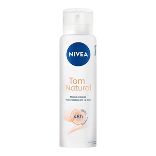 NIVEA DERMO DESODORANTE AEROSSOL CLAREADOR TOM NATURAL COM 150ML em Oferta na Shopee