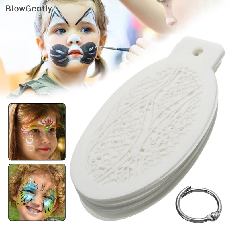 BlowGently 42Pcs Stencils for Face Paing Body Art Festa De Aniversário De Halloween BG NOVEL