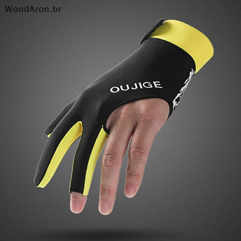 woodaron.br Billiards Glove Left Hand Three Finger Non Slip Billiard Training Gloves BR