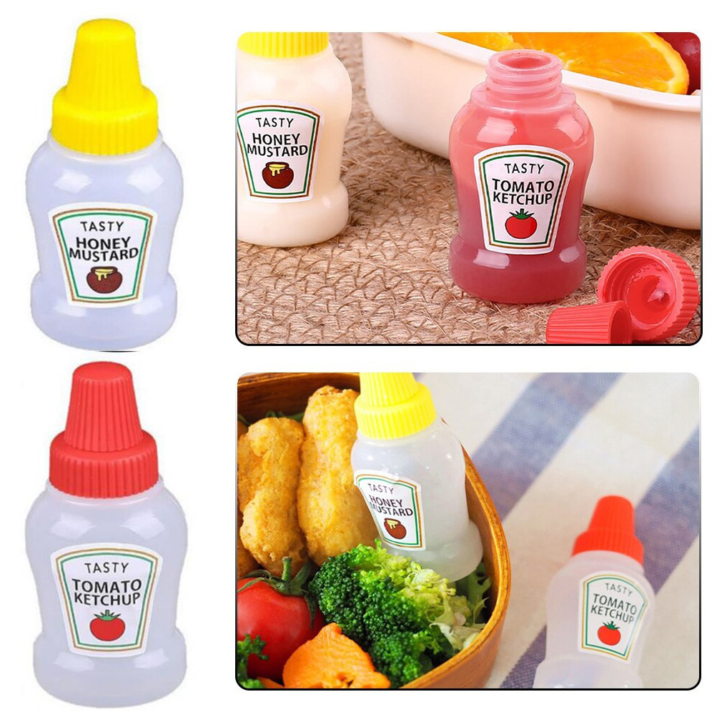 Kit Mini Bisnaga Ketchup Mostarda, Recipiente Para Molhos Mel Calda