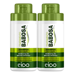 Eico Babosa Aloe Vera Shampoo Hidratação Antioxidante 450ml Condicionador Leave-in 400ml Extrato Alecrim Fortalecimento