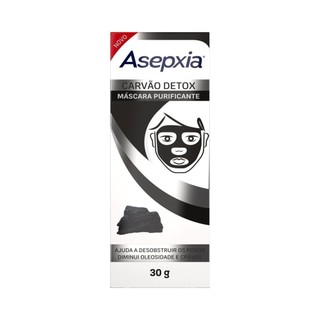 Mascara Facial Asepxia Carvao Detox Purificante 30g em Oferta na Shopee