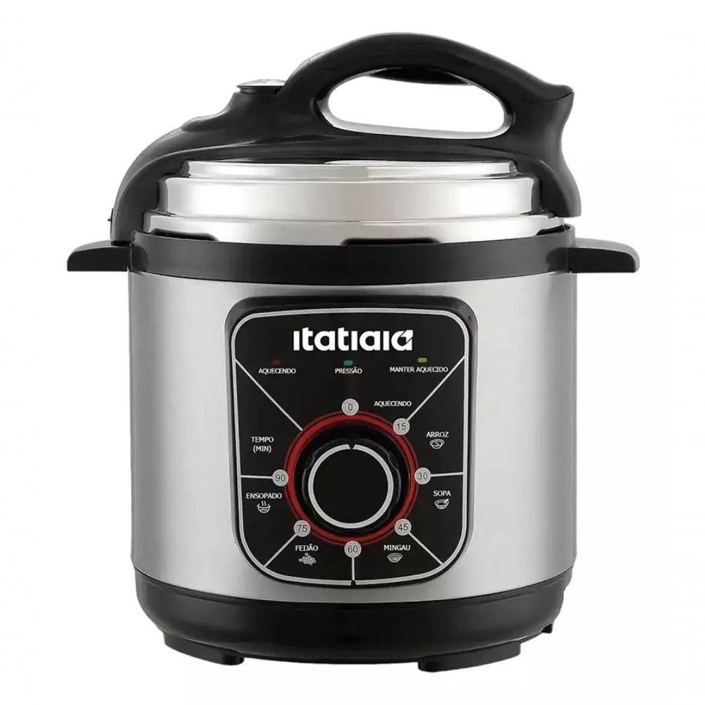 Panela de Pressão Eletrica Essencial 3L 700W Inox com Preto 127V em Oferta na Shopee