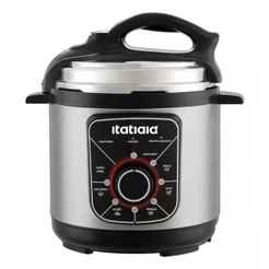 Panela de Pressão Eletrica Essencial 3L 700W Inox com Preto 127V