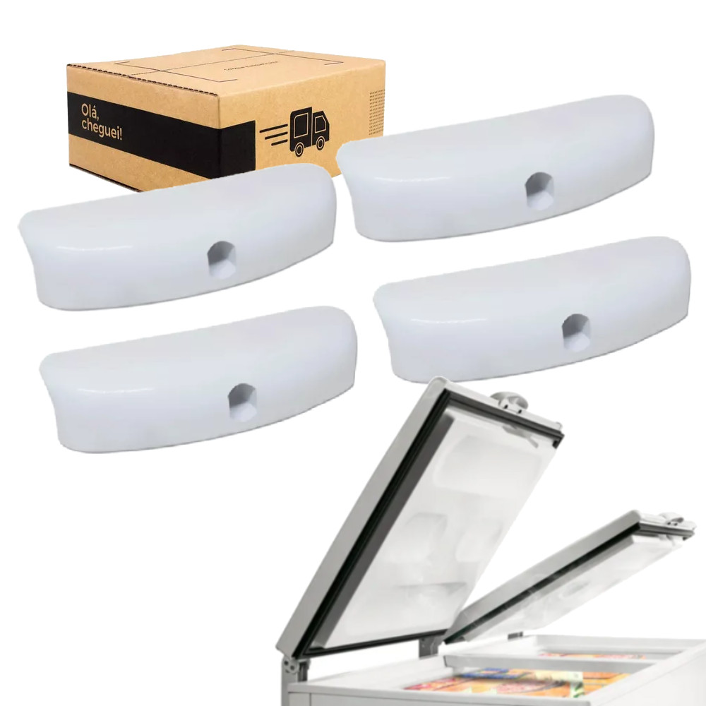 Kit 4 Puxadores Branco Tampa Freezer Horizontal Metalfrio -Compativel