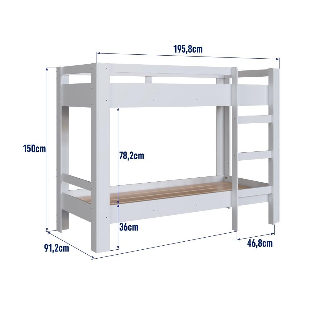 Beliche Infantil com Grade de Proteção e Escada Slim Branco — imagem 2 de 2