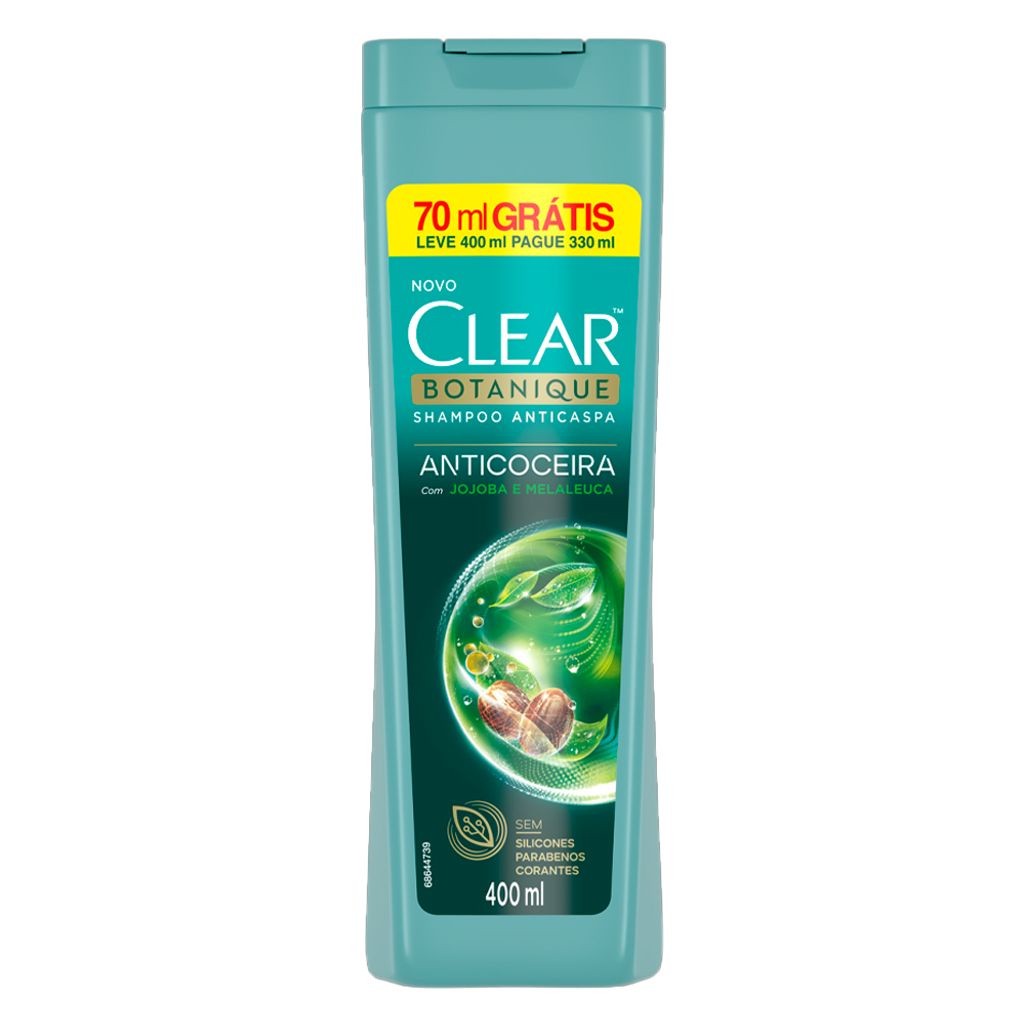 Shampoo Clear Anticaspa Anticoceira Leve 400ml Pague 330ml