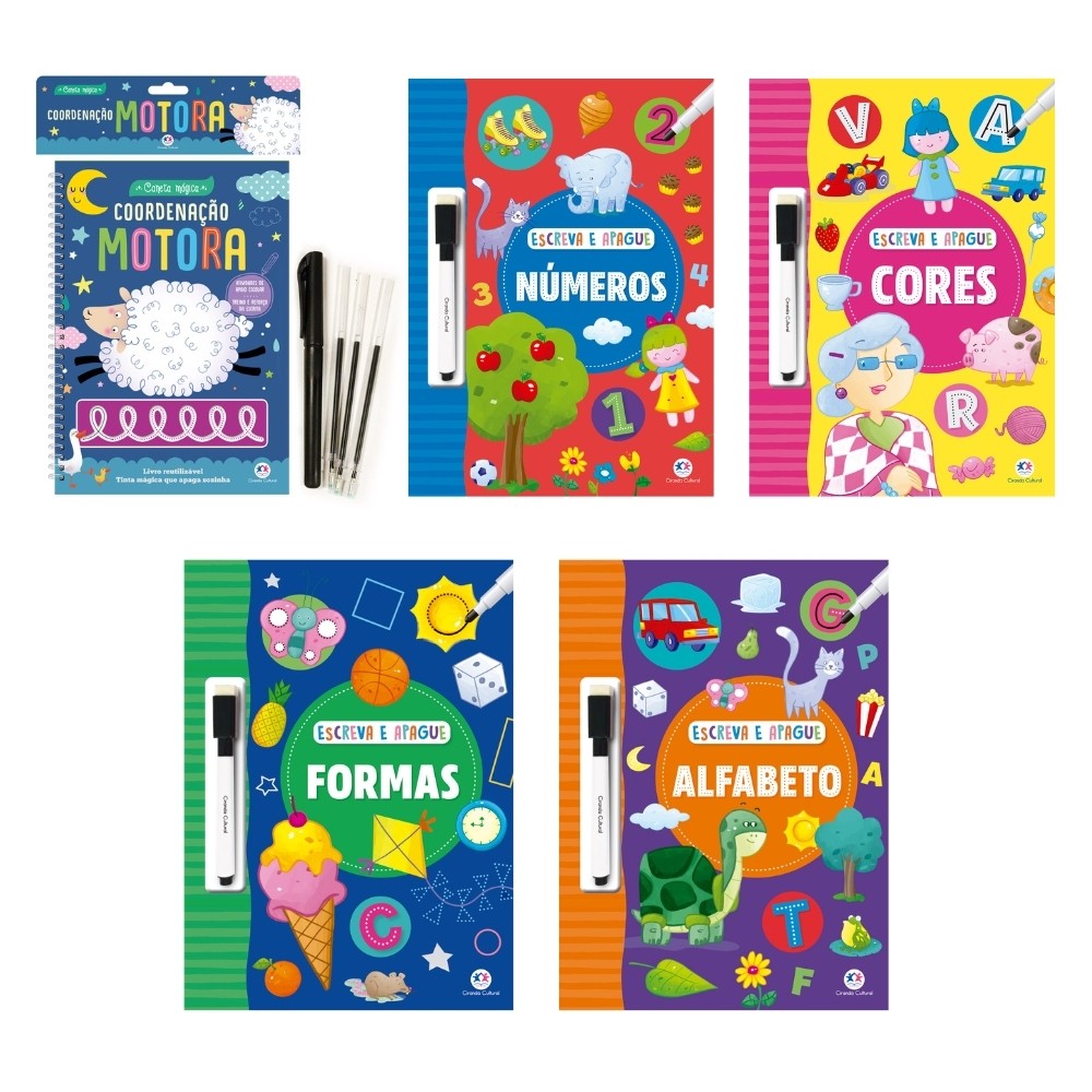 Kit Livros Infantis Escreva e Apague em Oferta na Shopee