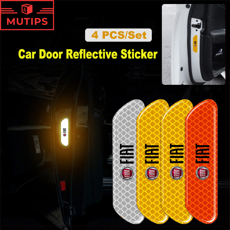4 Unidades Fiat Adesivo Reflexivo Para Porta De Carro Aviso Visão Noturna Adesivos Luminosos De Arco-Íris Strada Argo Mobi Toro Fastback Pulse Cronos Scudo 500 Titano Palio Idea Uno Punto em Oferta na Shopee
