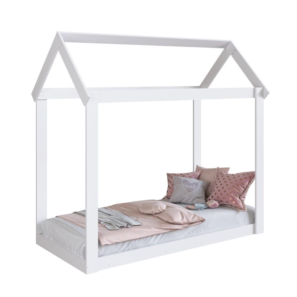 Mini Cama Infantil Casinha Cabana Quarto Criança Branco